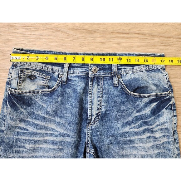 Buffalo David Bitton Evan-X Slim Straight Leg Basic Jean 34" Stretch Acid Wash - Picture 5 of 9